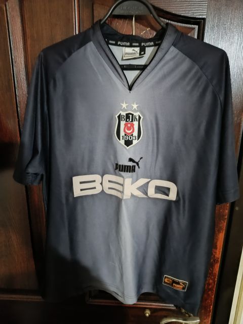 Beşiktaş Puma Away Football Shirt 2003-2004 Beko Grey Original Jersey Men's M from Puma at Turkish Football Shop # 