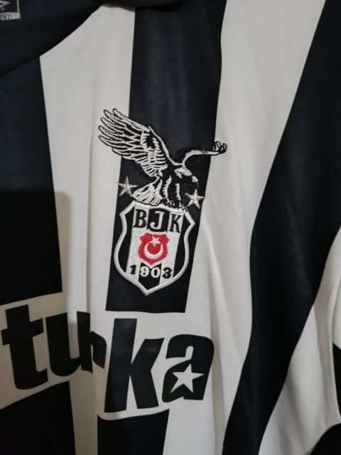Beşiktaş 2007-2008 Sezonu Rodrigo Tello #14 Retro Çubuklu Forma (Umbro) from  at Turkish Football Shop # 