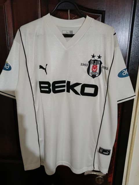 Beşiktaş 2002-2003 Sezonu 100. Yıl Zago #30 Retro Beyaz İç Saha Forması (Puma) from Puma at Turkish Football Shop # 